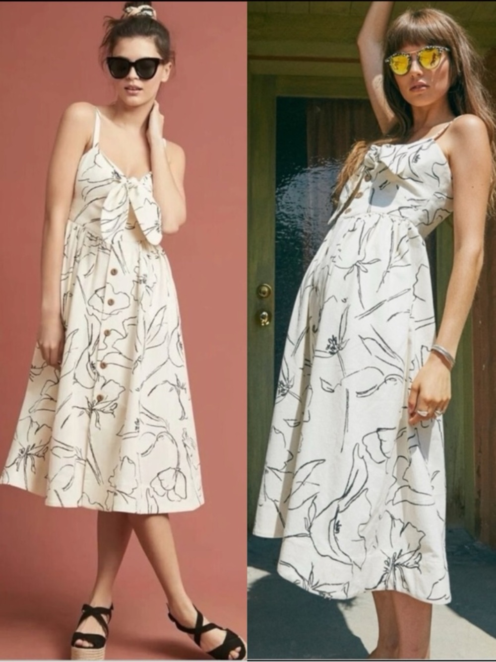 Anthropologie WHIT Loli Midi Dress in Wildflower Study Sundress Artisan